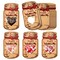 Wrapables 48pk Valentines Day Card Set, Mason Jar Happy Valentines Cards with Party Favor Bags for Classroom Exchanges (Candy Not Included)